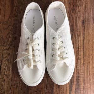 Madden Girl White Canvas Platform Sneaker